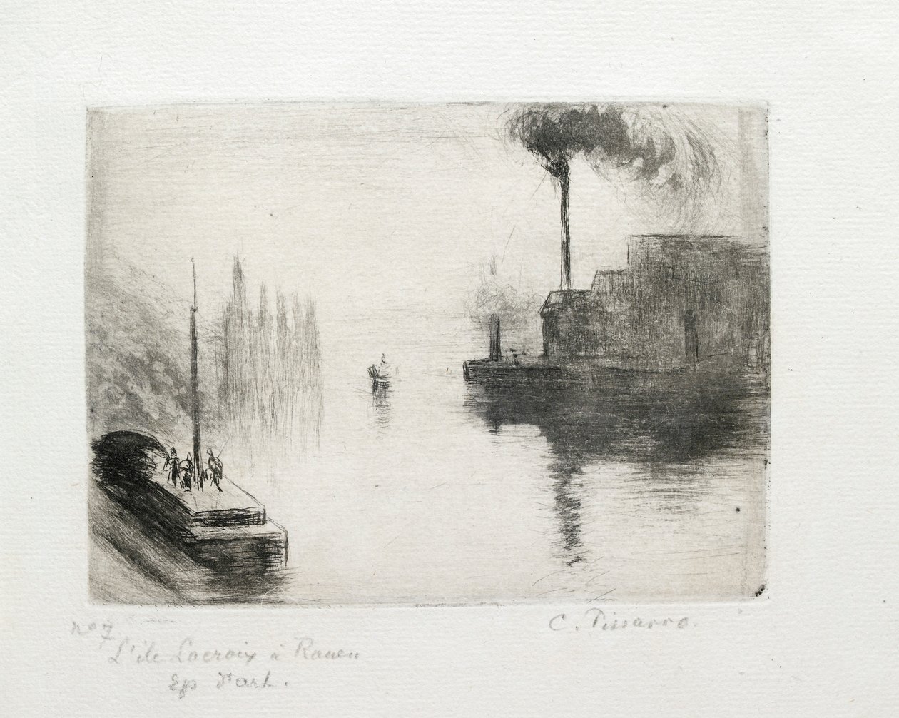 Lacroix Island, Rouen, 1883 af Camille Pissarro