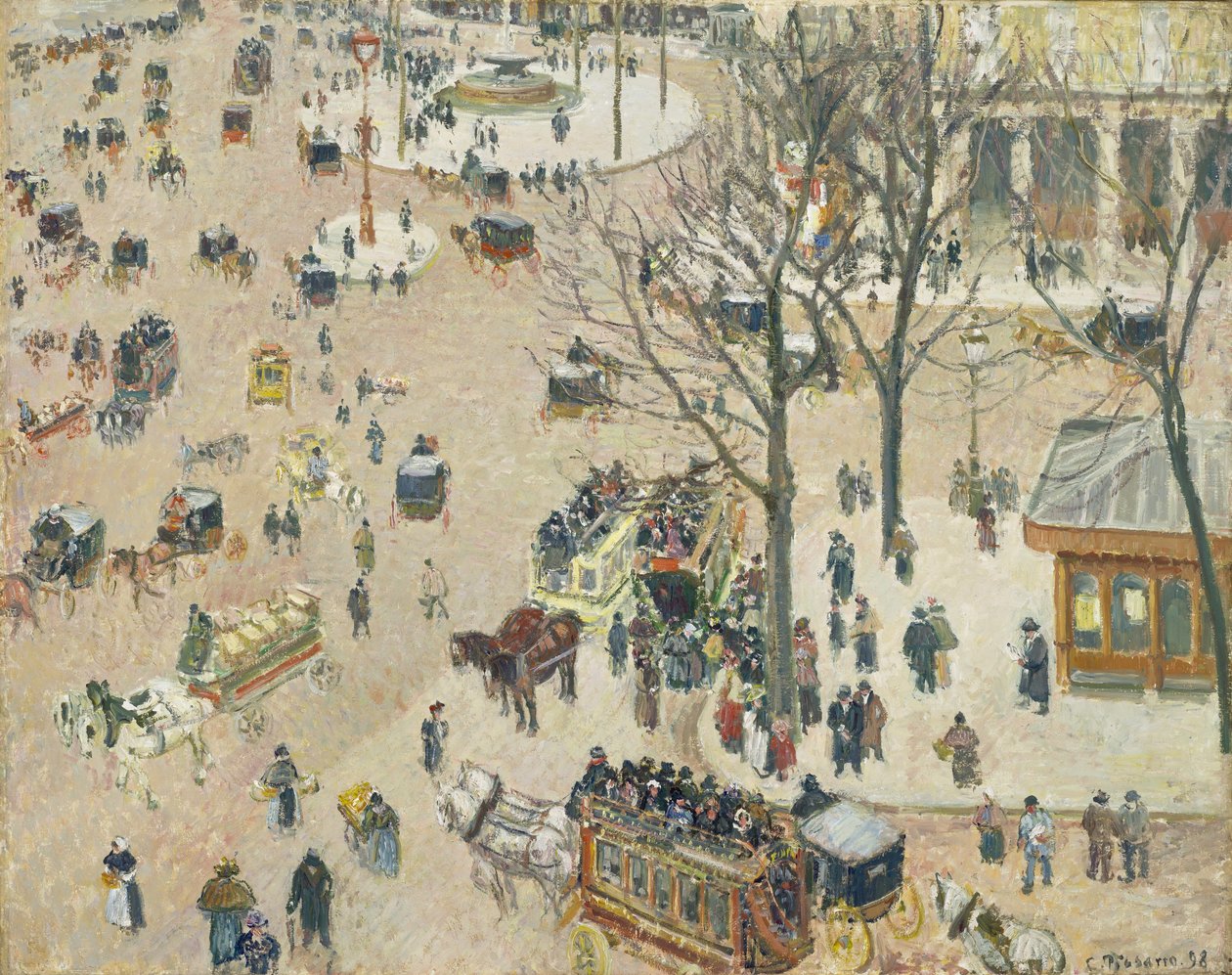 Den franske teaterplads af Camille Jacob Pissarro