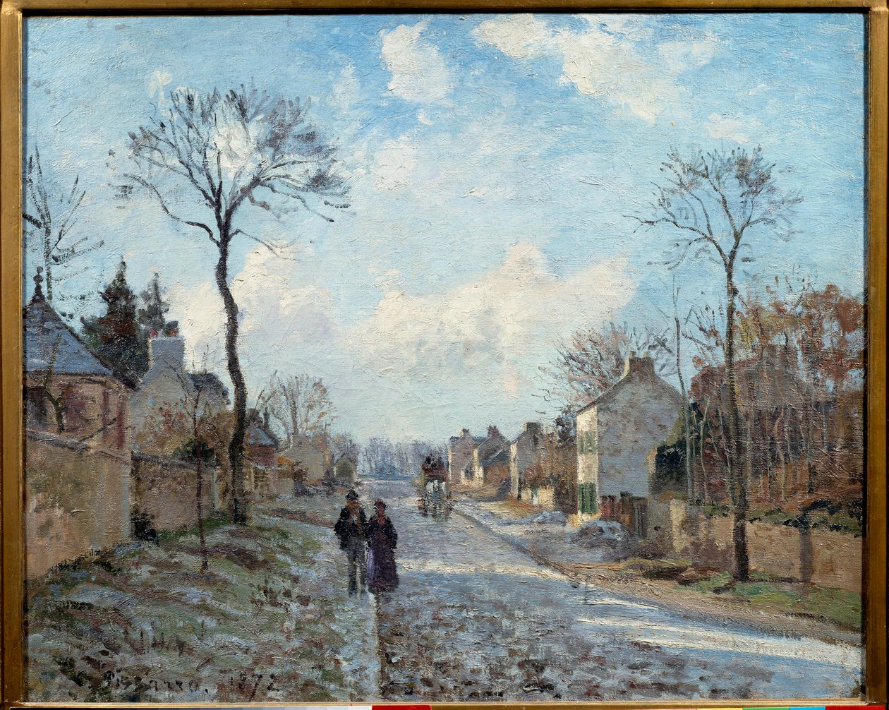 Vejen til Louveciennes Maleri af Camille Pissarro (1830-1903) 1872 Søn. 0,6x0,73 m Paris, Orsay Museum af Camille Jacob Pissarro