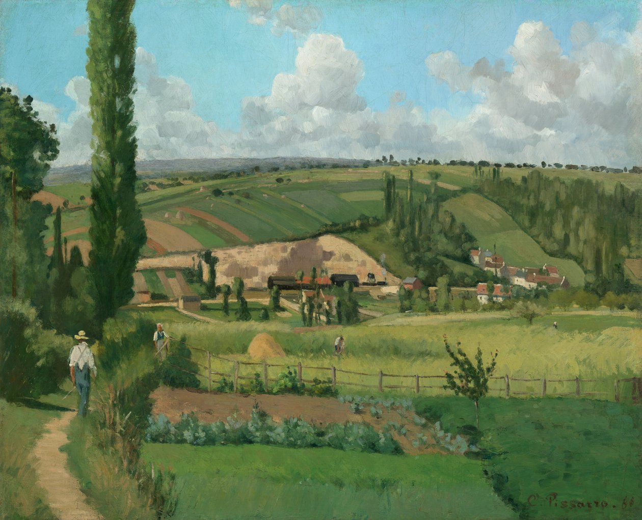 Landskab ved Les Pâtis, Pontoise af Camille Pissarro
