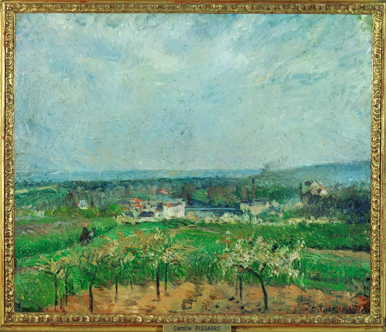 Landskab ved Pontoise (maleri på lærred) af Camille Pissarro