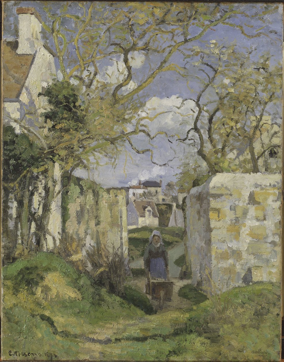 Landskab nær Pontoise, af Pissarro, Camille (1830-1903). Olie på lærred af Camille Jacob Pissarro