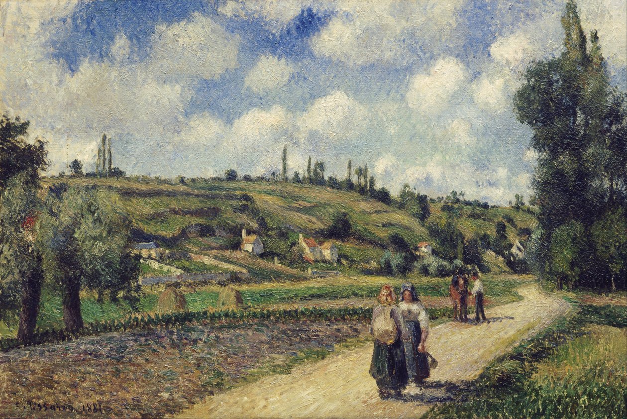 Landskab nær Pontoise, Auvers-vejen, 1881 af Camille Pissarro