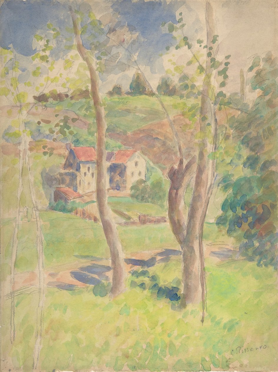 Landskab, anden halvdel af 1800-tallet. af Camille Pissarro