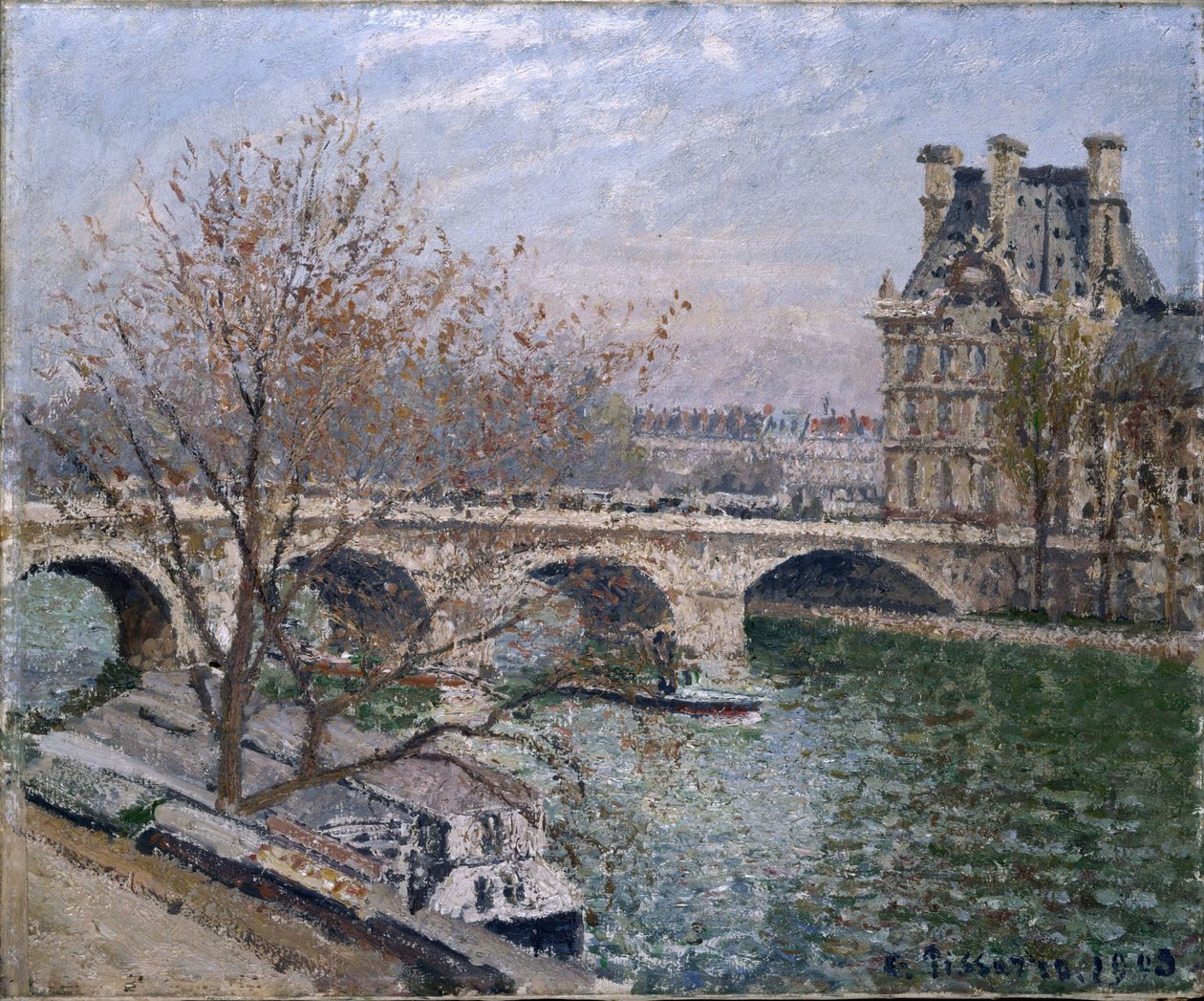 Kongebroen og Flore Pavillonen af Camille Jacob Pissarro