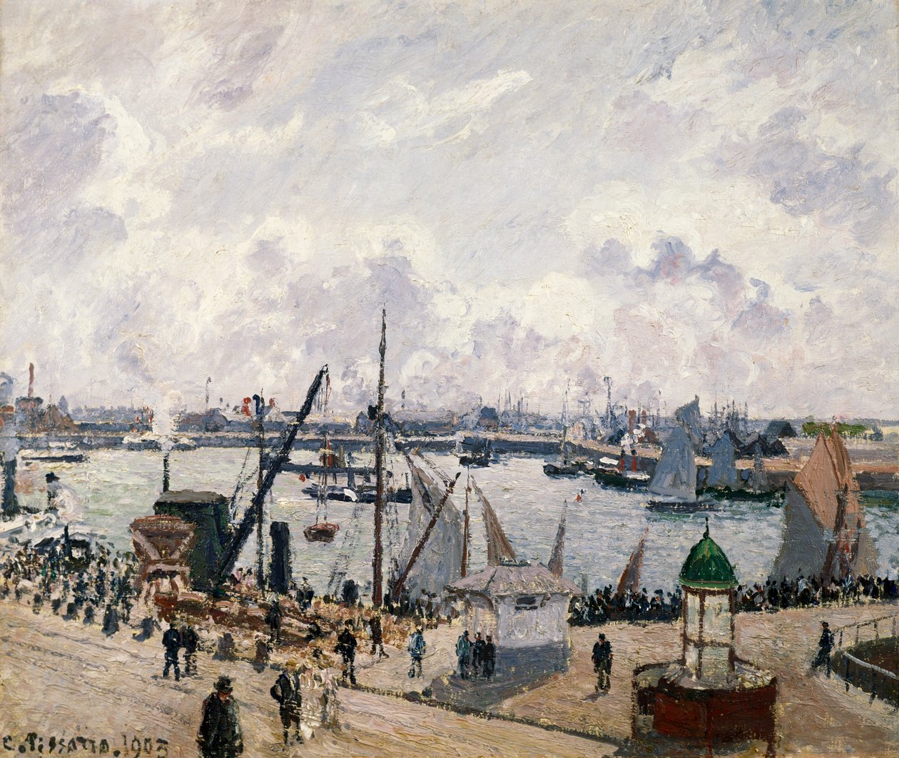 Kajen Southampton i Le Havre af Camille Pissarro