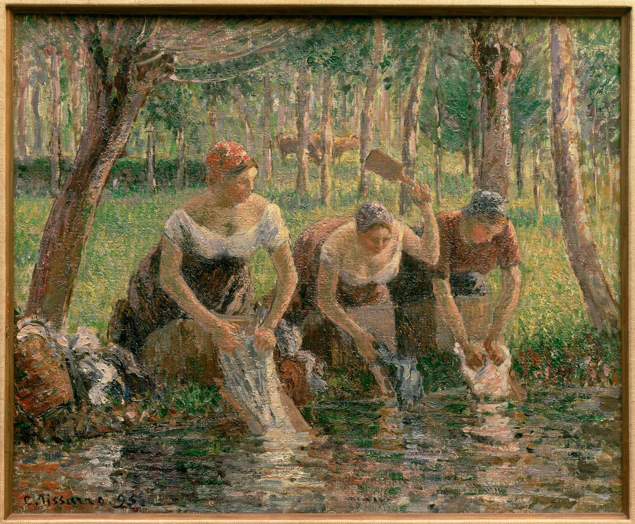 Les lavandieres ... (olie på lærred) af Camille Pissarro