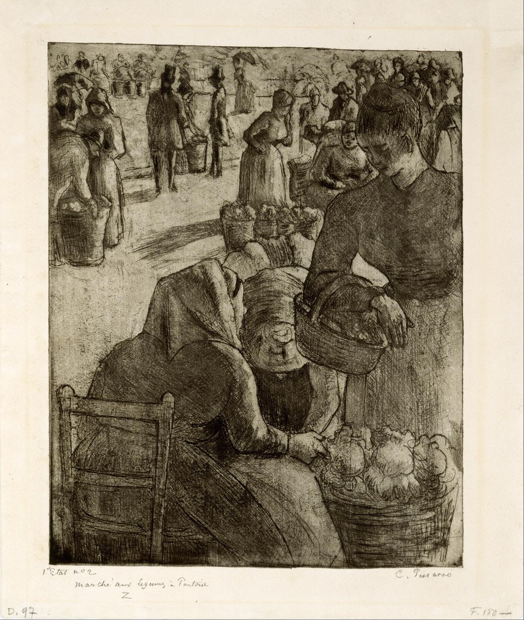 Grøntsagsvandring i Pontoise af Camille Pissarro