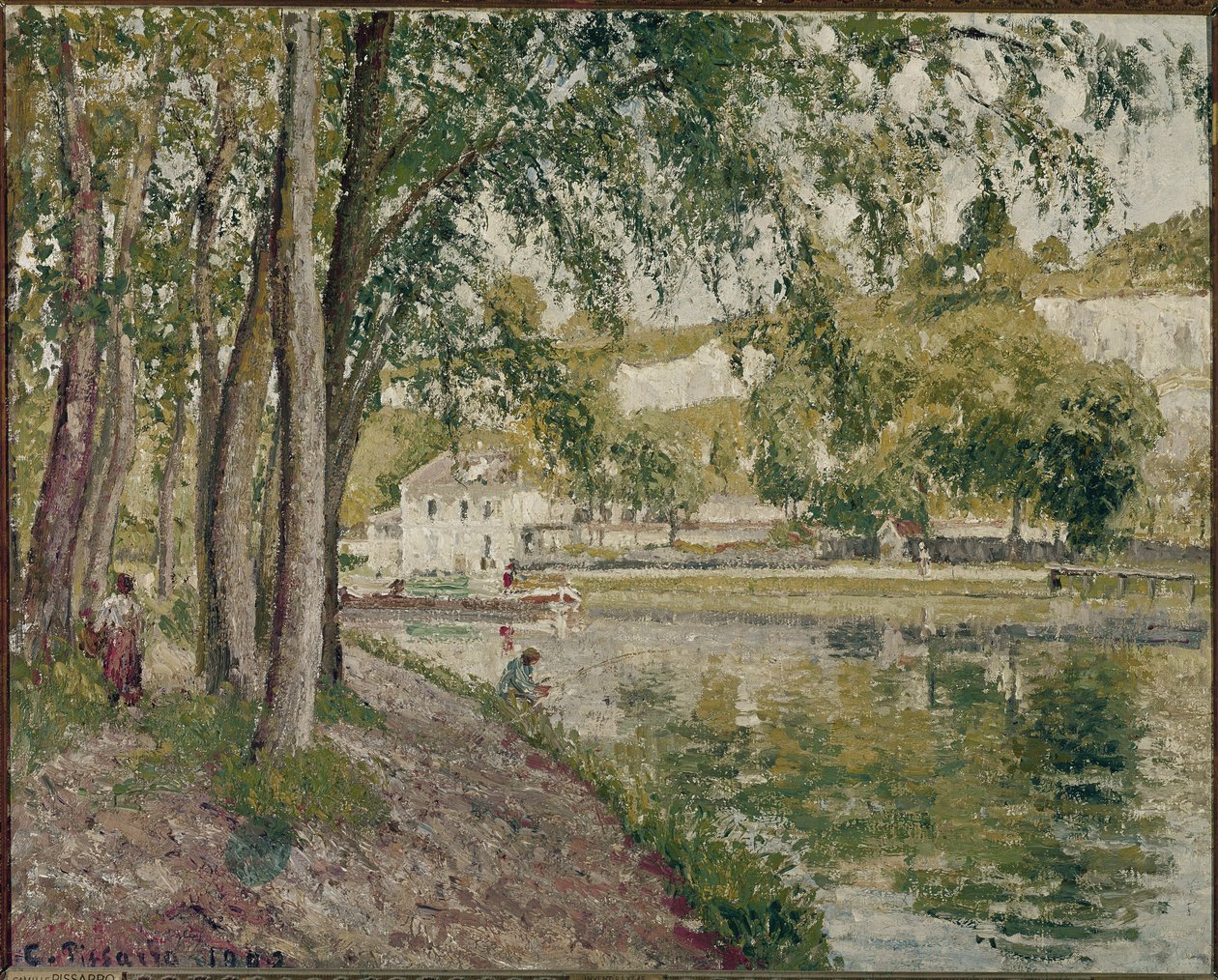 Moret, Loing-kanalen: stien til Saint Mammes. (olie på lærred af Camille Jacob Pissarro