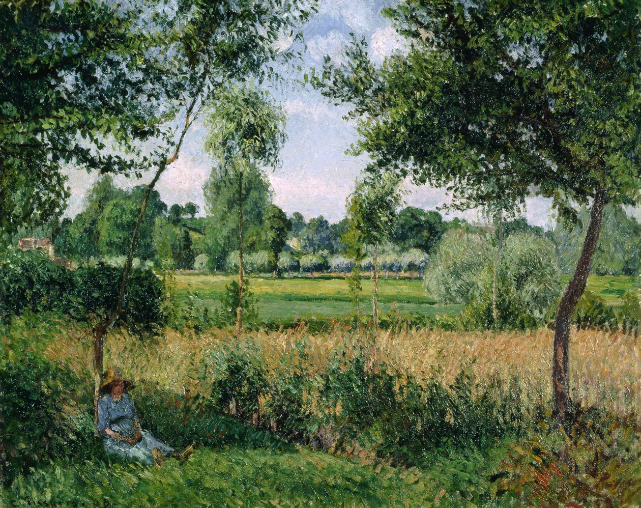 Morgensolseffekt, Eragny, 1899 af Camille Jacob Pissarro