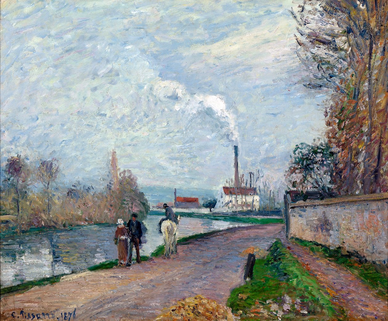 Oise i Pontoise af Camille Pissarro