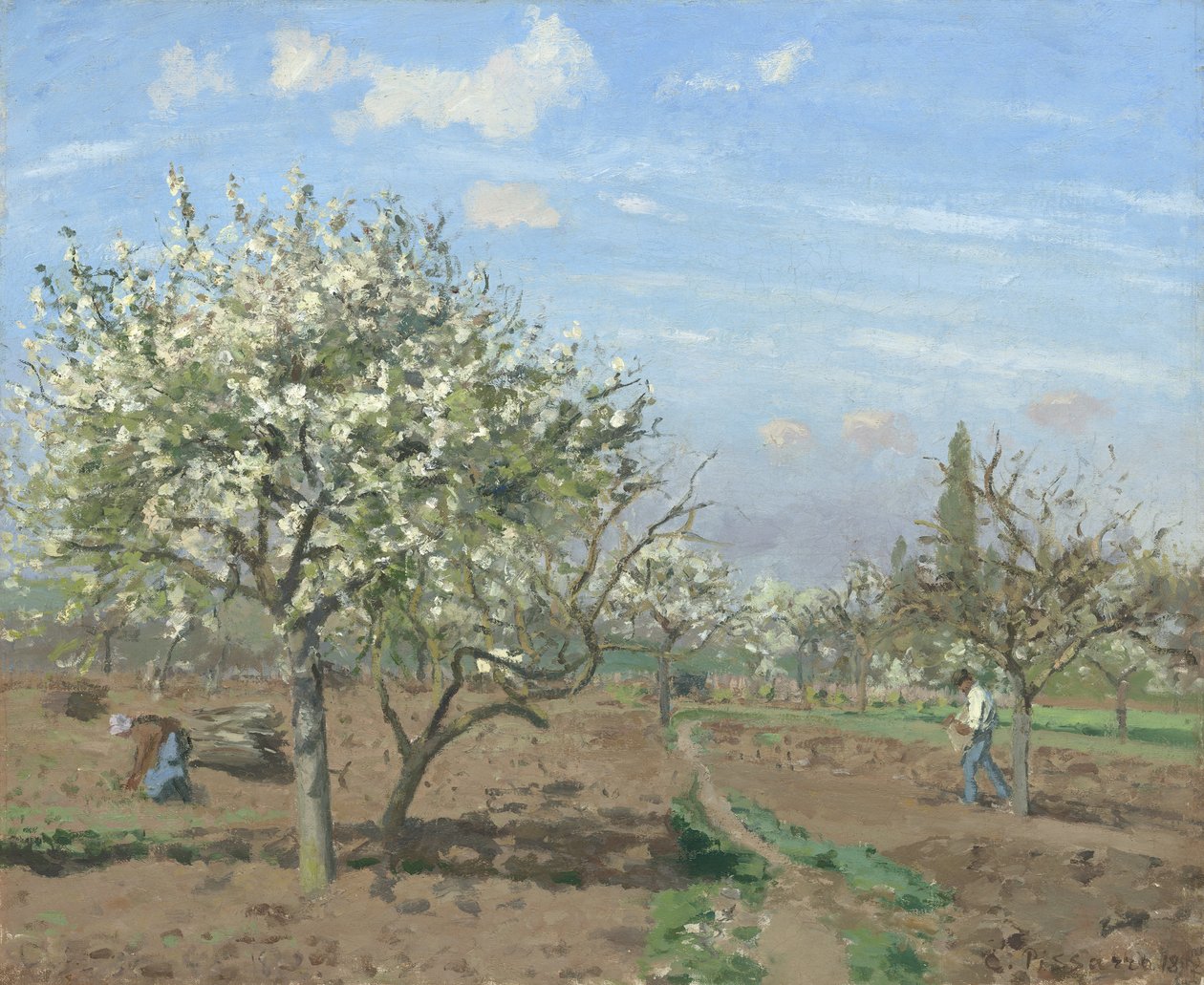 Frugthave i Bloom, Louveciennes af Camille Jacob Pissarro