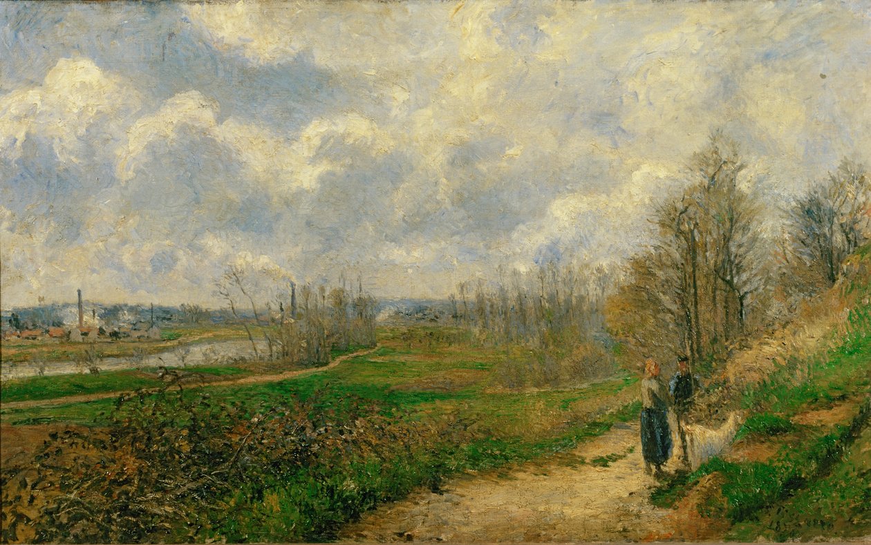 Pathway at Lechou ... (maleri på lærred) af Camille Pissarro