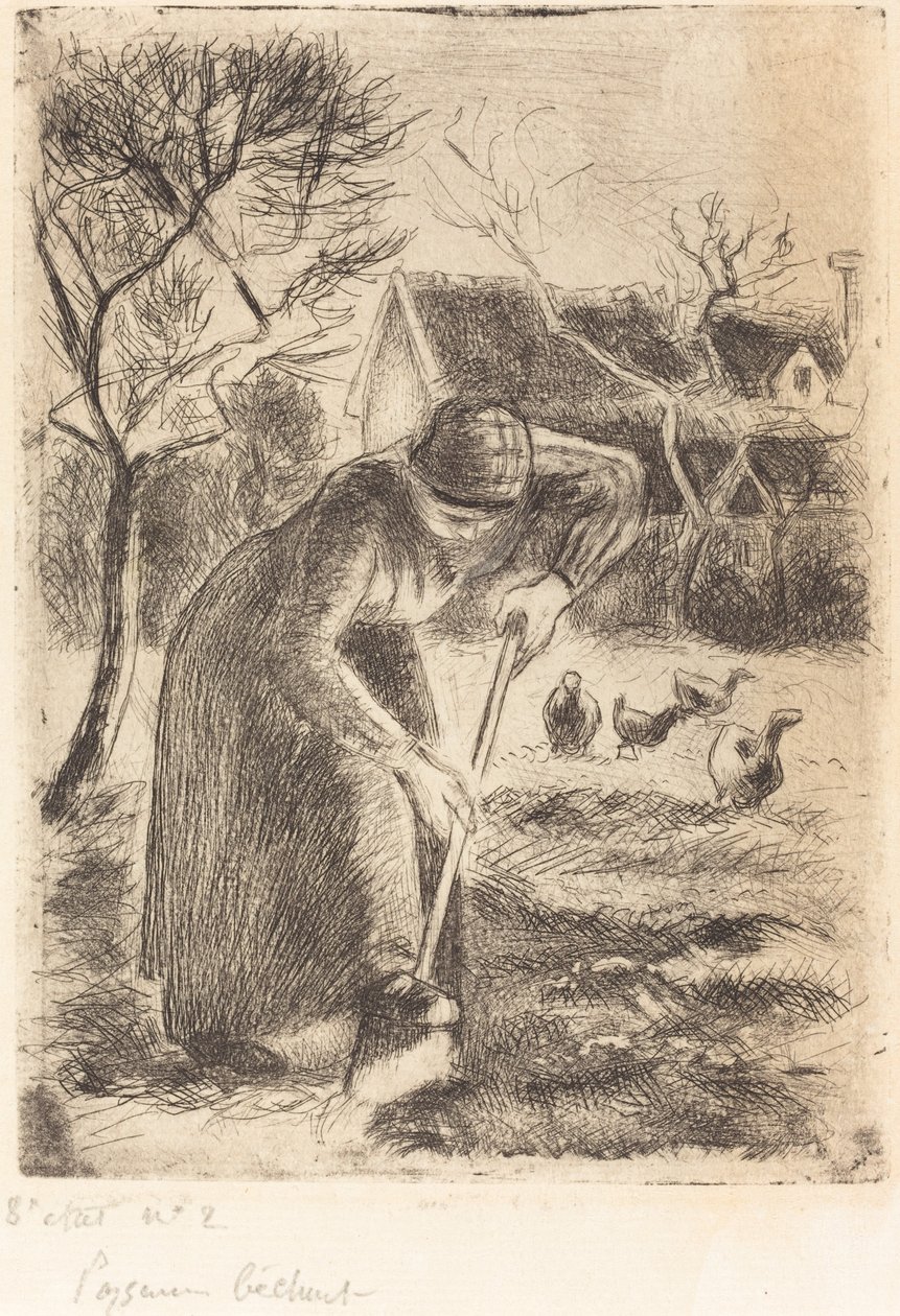 Baying bonde (bondearbejde) af Camille Pissarro