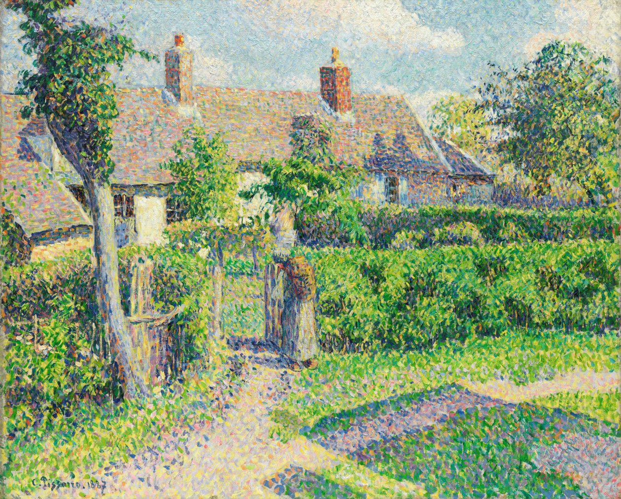 Bøndernes huse, Eragny af Camille Pissarro