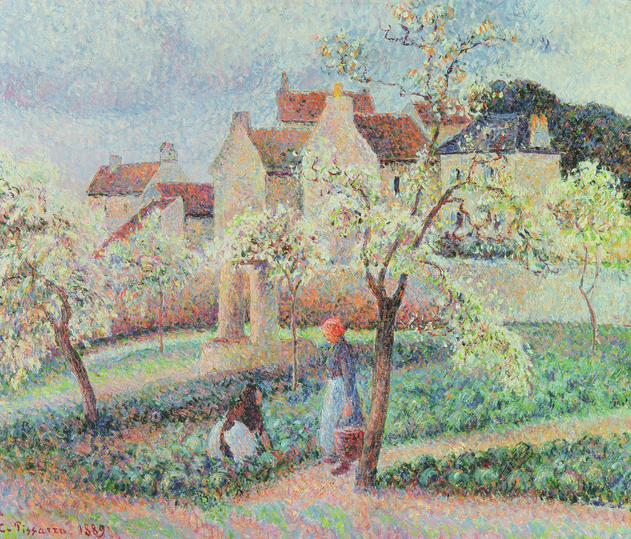 Blommetræer i blomst, 1889 af Camille Jacob Pissarro