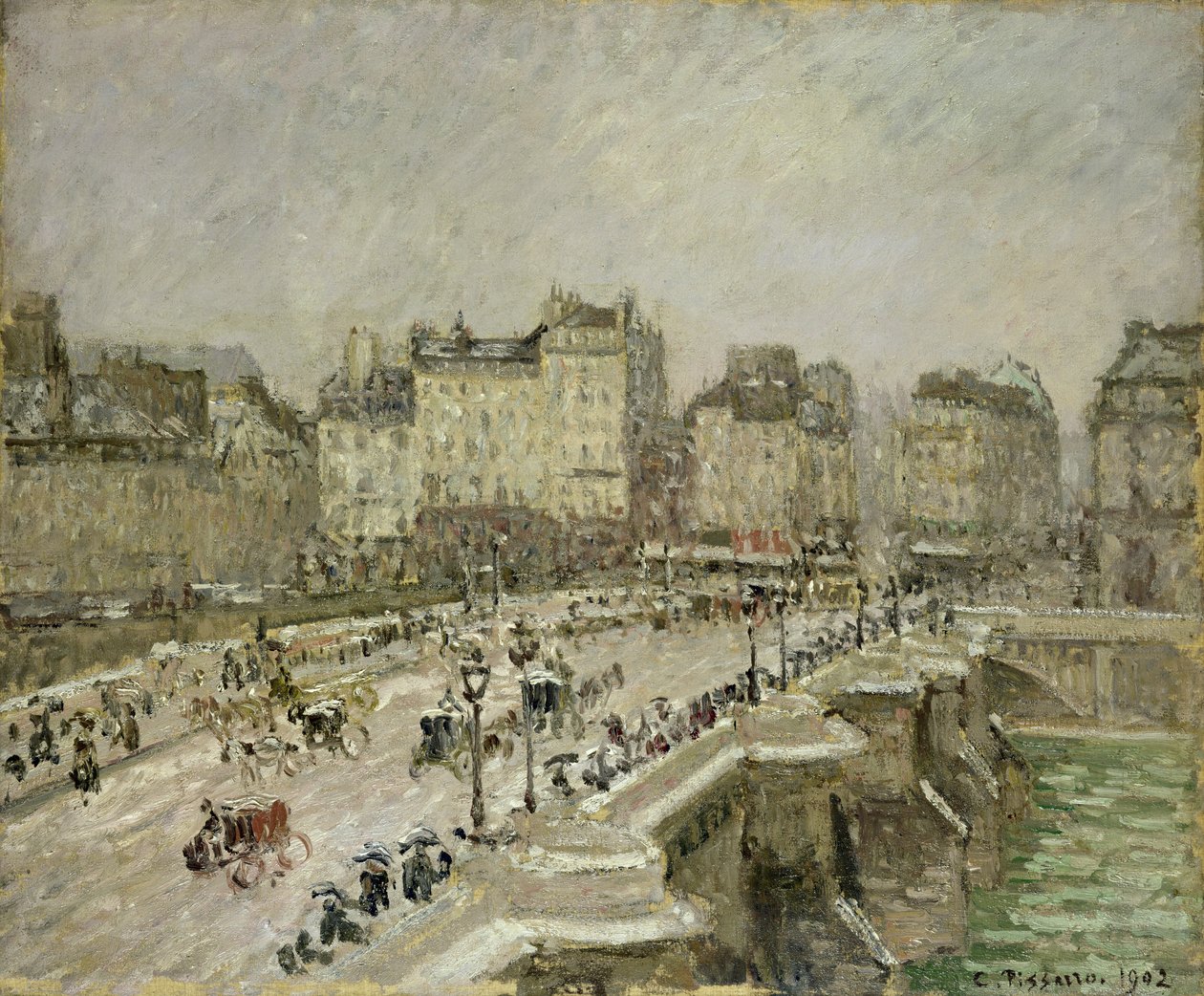 Pont Neuf, sneeffekt, 2. serie af Camille Pissarro
