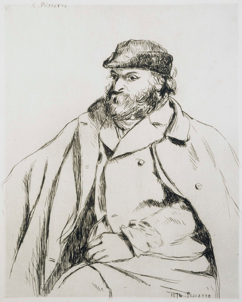 Portræt af Cezanne (delstat I) af Camille Jacob Pissarro