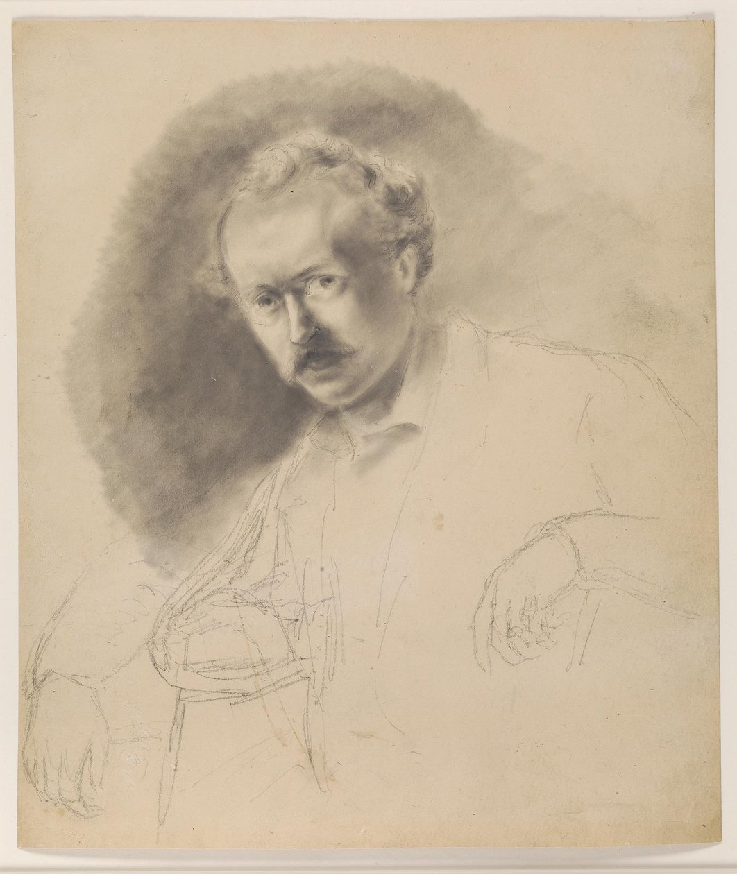 Portræt af maleren Fritz Melbye (1826-1869) af Camille Pissarro