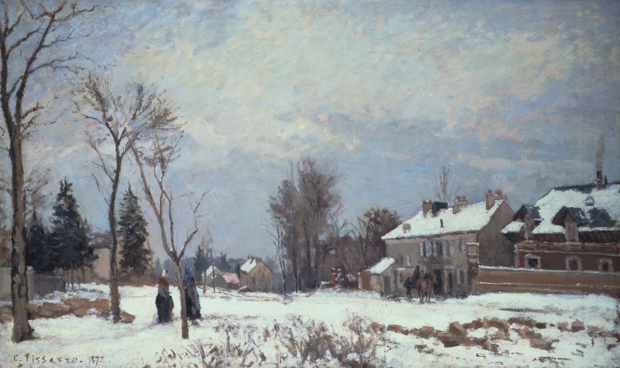 Vej fra Versailles til Saint-Germain, Louveciennes og Effects of Snow af Camille Pissarro