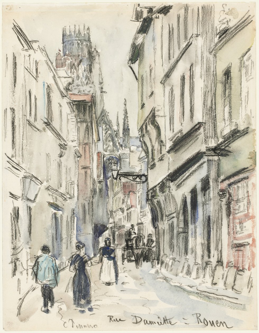 Rue Damiette, Rouen af Camille Pissarro