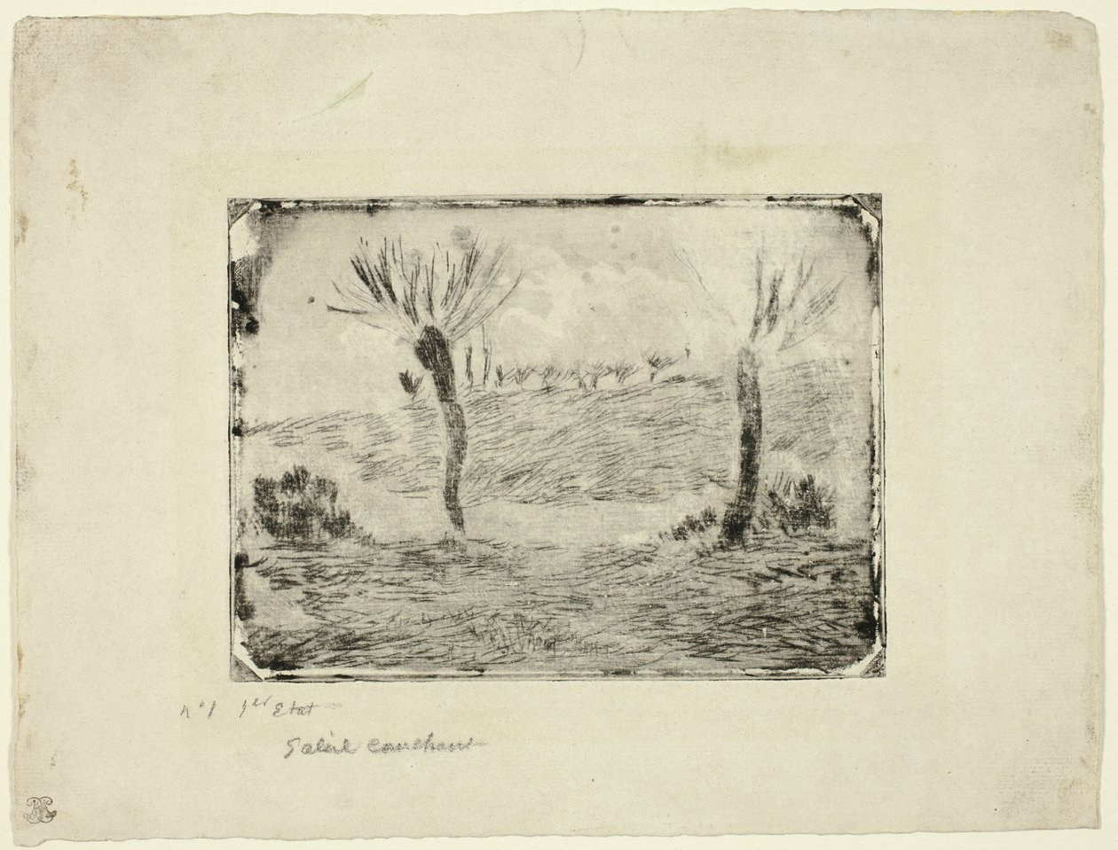 Solnedgang af Camille Pissarro
