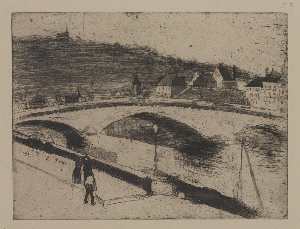 Stenbroen ved Rouen af Camille Jacob Pissarro