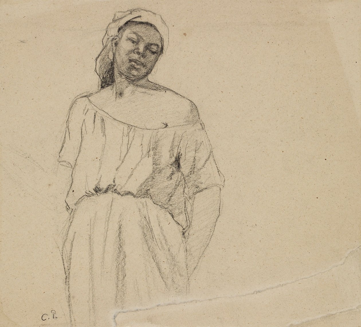 Studie af en neger, c1860 af Camille Pissarro