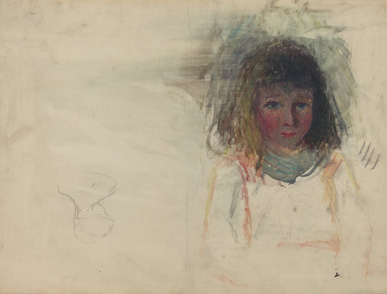 Kunstnerens søn Georges [verso], ca. 1880. af Camille Pissarro