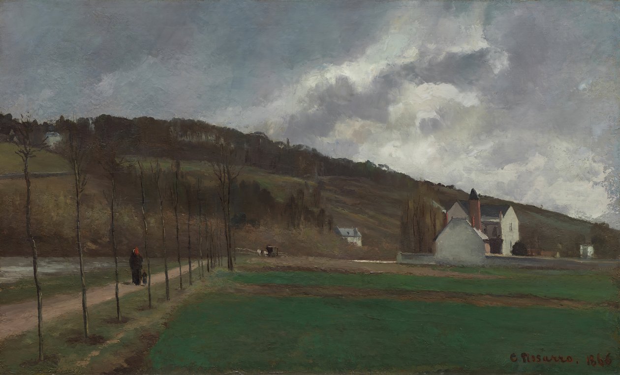 The Banks of the Marne in Winter, 1866. af Camille Pissarro