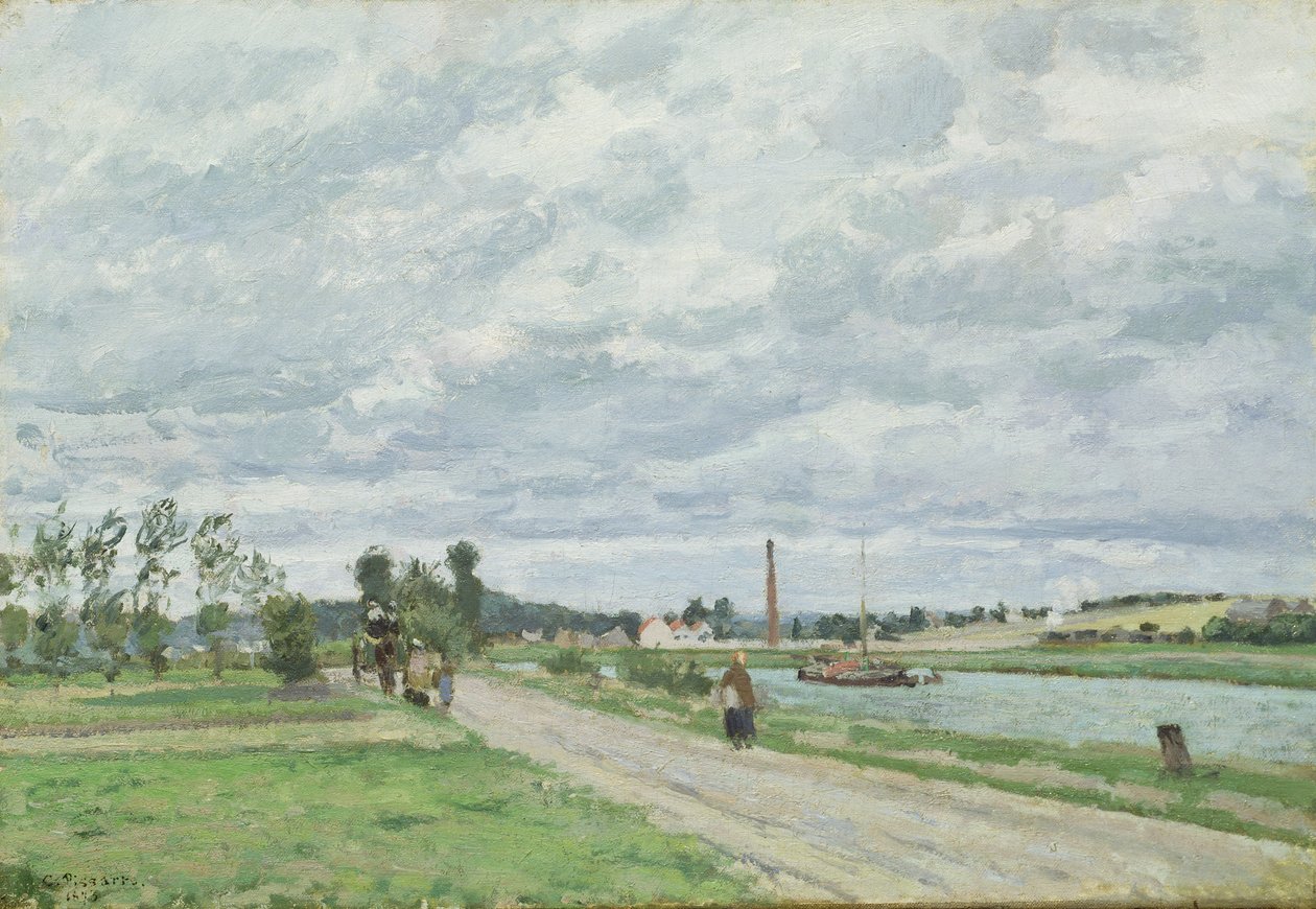 The Banks of the Oise nær Pontoise af Camille Pissarro