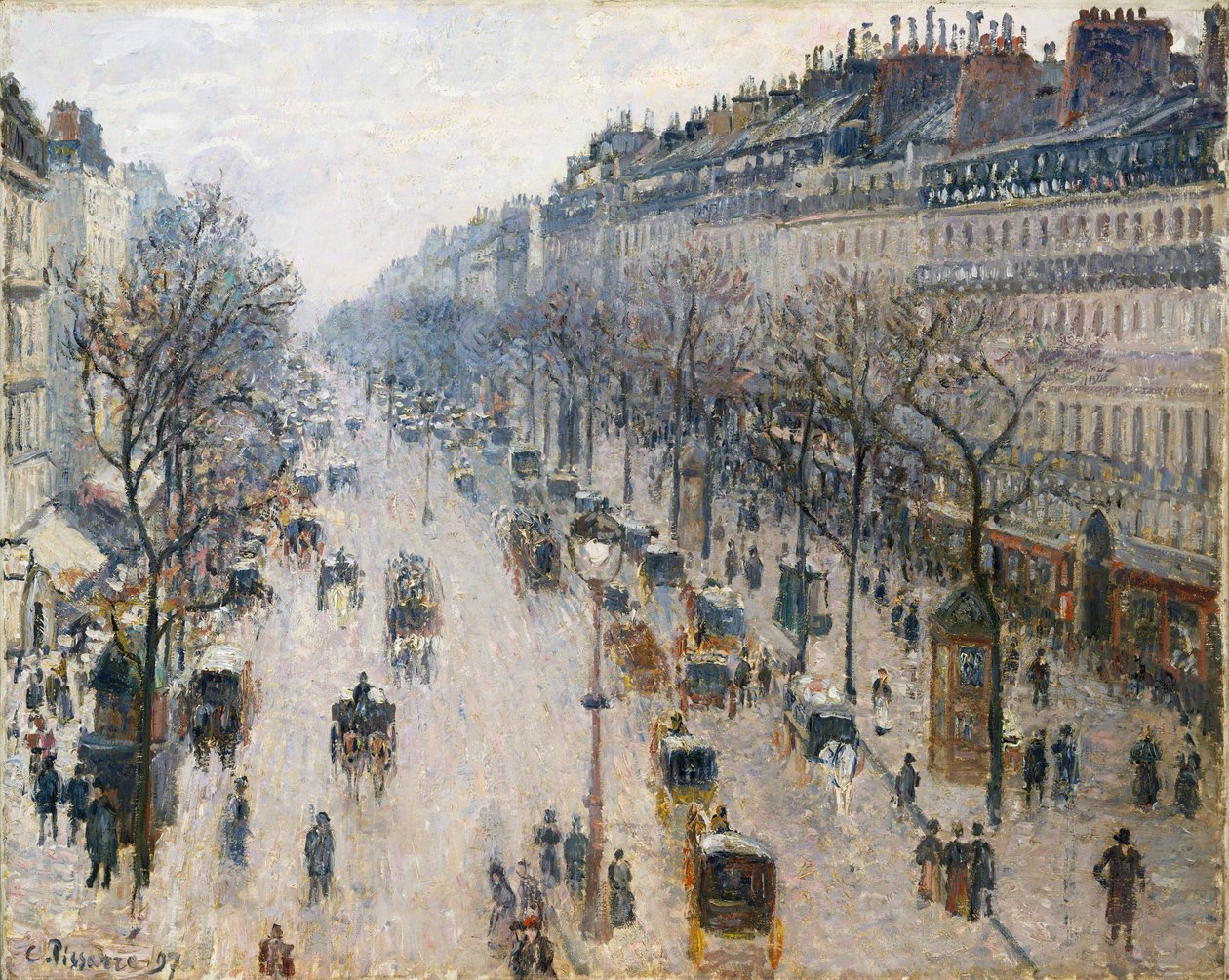 Boulevard Montmartre på en vintermorgen af Camille Jacob Pissarro