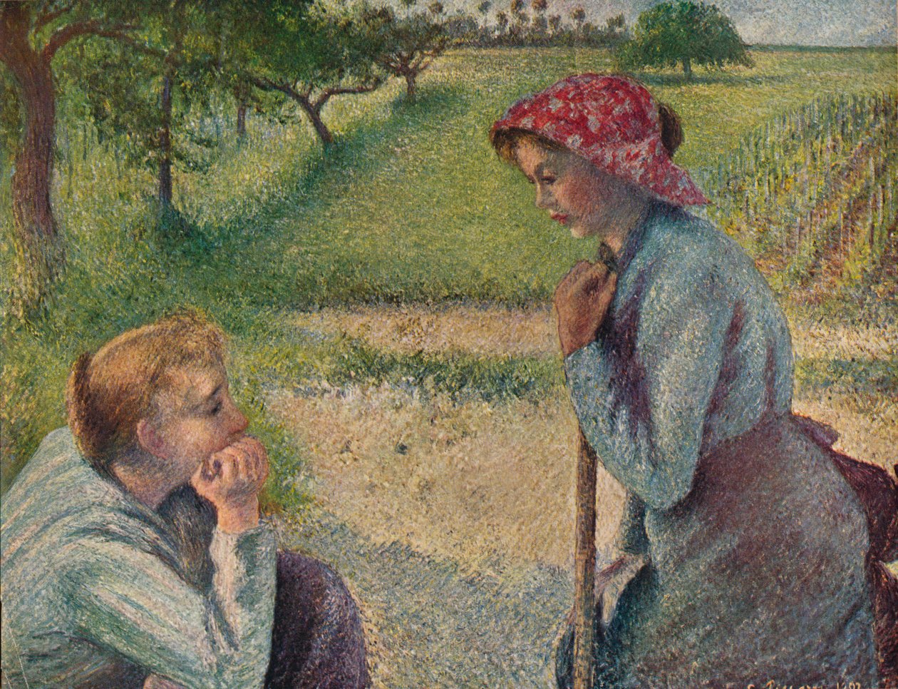 The Chatterer, 1892, 1935. af Camille Jacob Pissarro