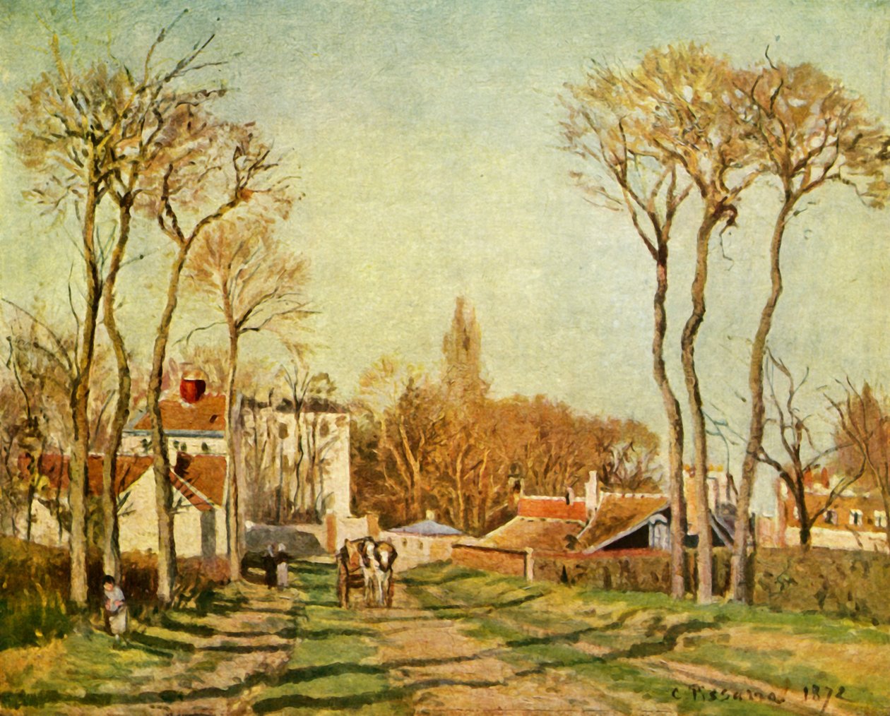 Indgangen til en landsby, 1872, 1939. af Camille Jacob Pissarro