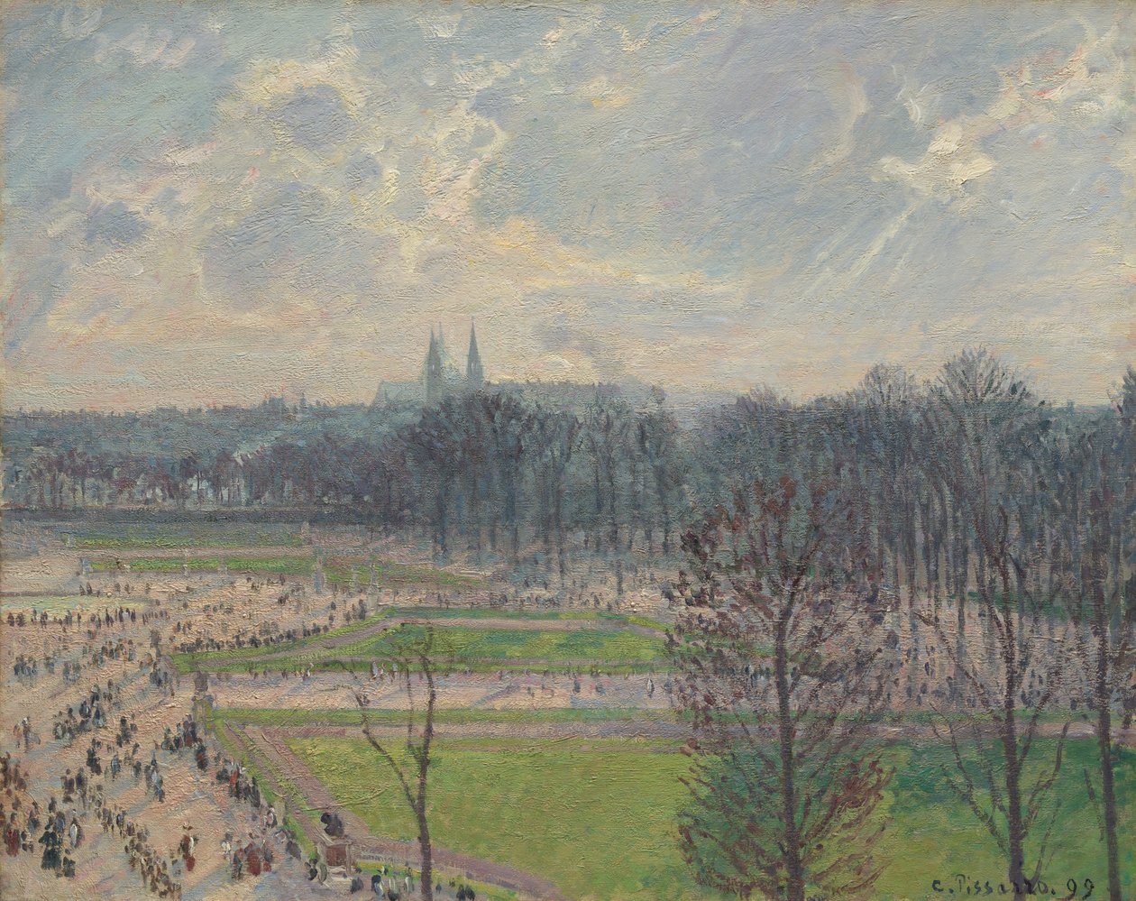 Tuileriernes have på en vintereftermiddag, 1899. af Camille Jacob Pissarro