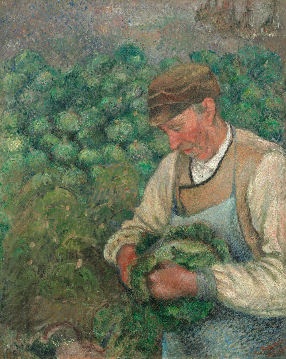 Gartneren - Gammel Bonde med Kål af Camille Pissarro