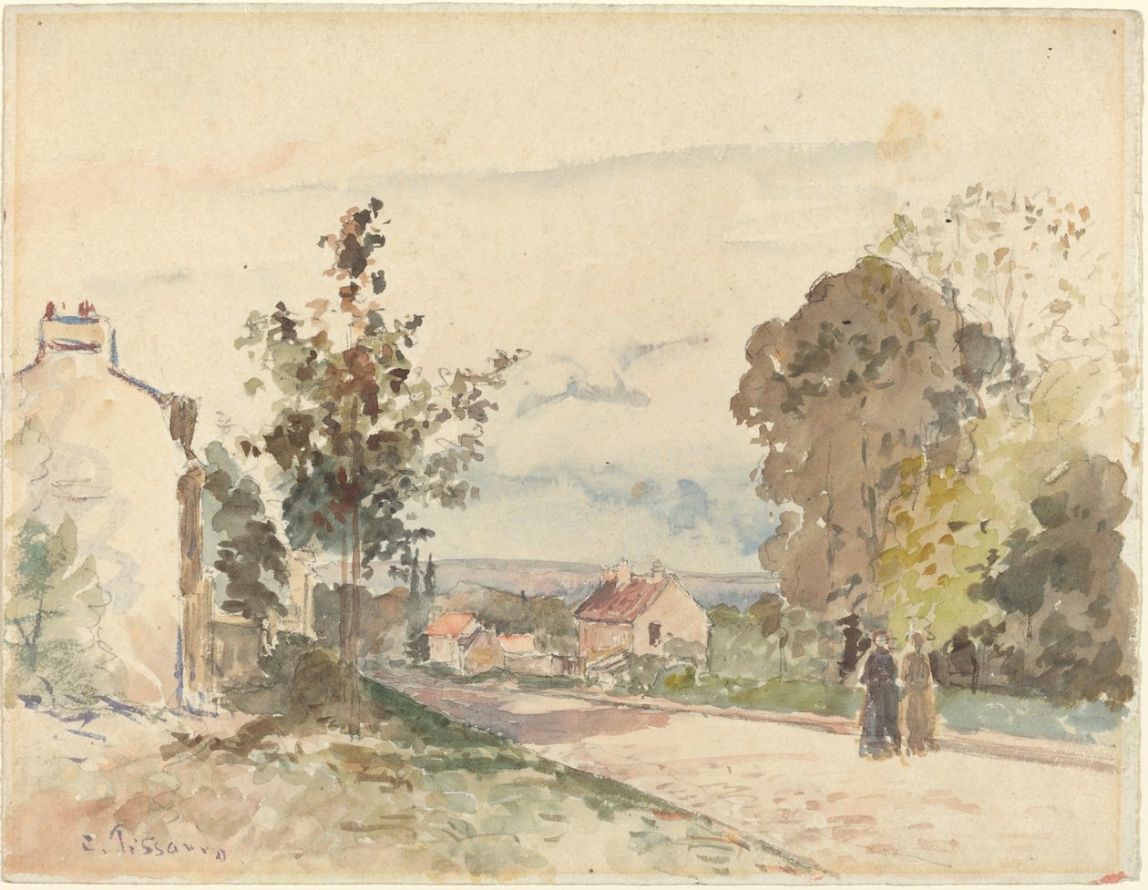 Vejen fra Versailles til Louveciennes, ca. 1872. af Camille Pissarro