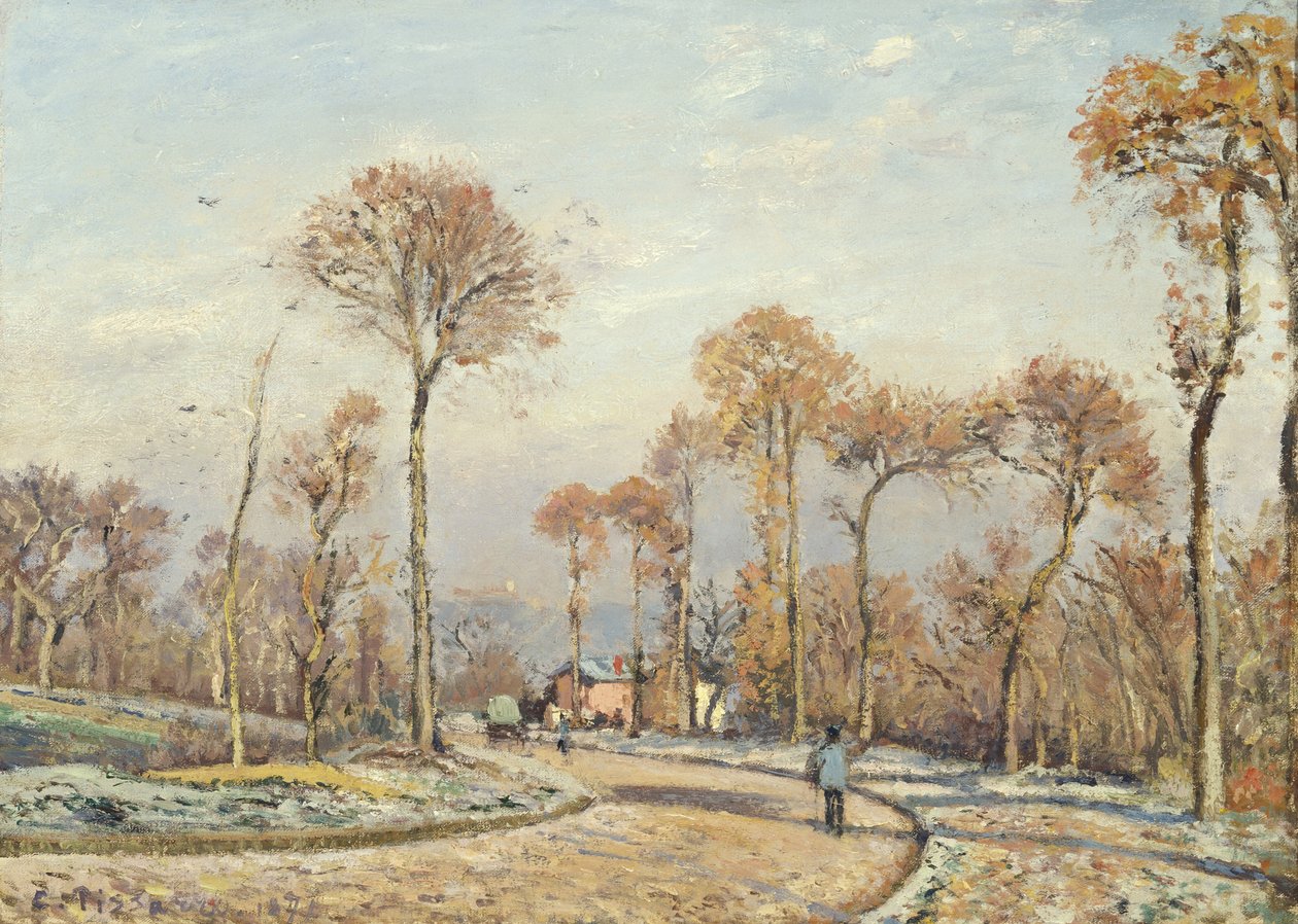 Vejen til Versailles, Louveciennes: Morgenfrost af Camille Jacob Pissarro