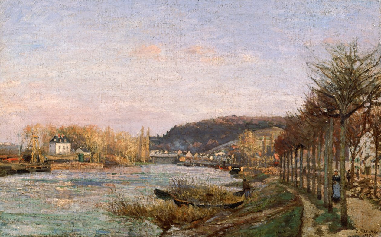 Seinen ved Bougival, 1870 af Camille Jacob Pissarro