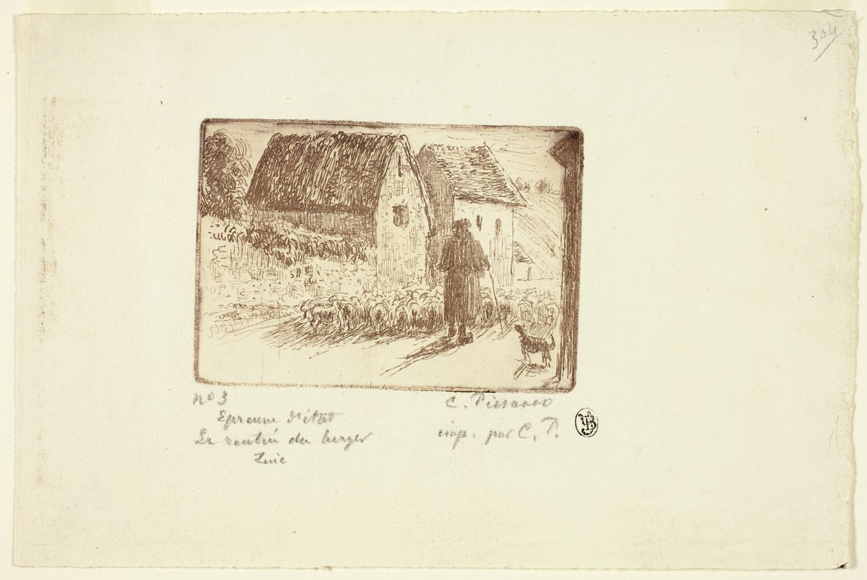 Hyrdens tilbagevenden af Camille Pissarro
