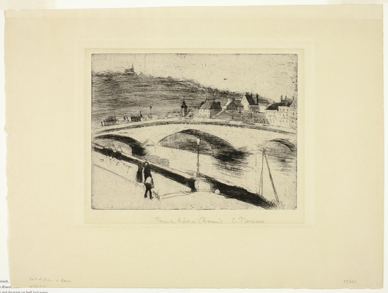 Stenbroen ved Rouen af Camille Pissarro
