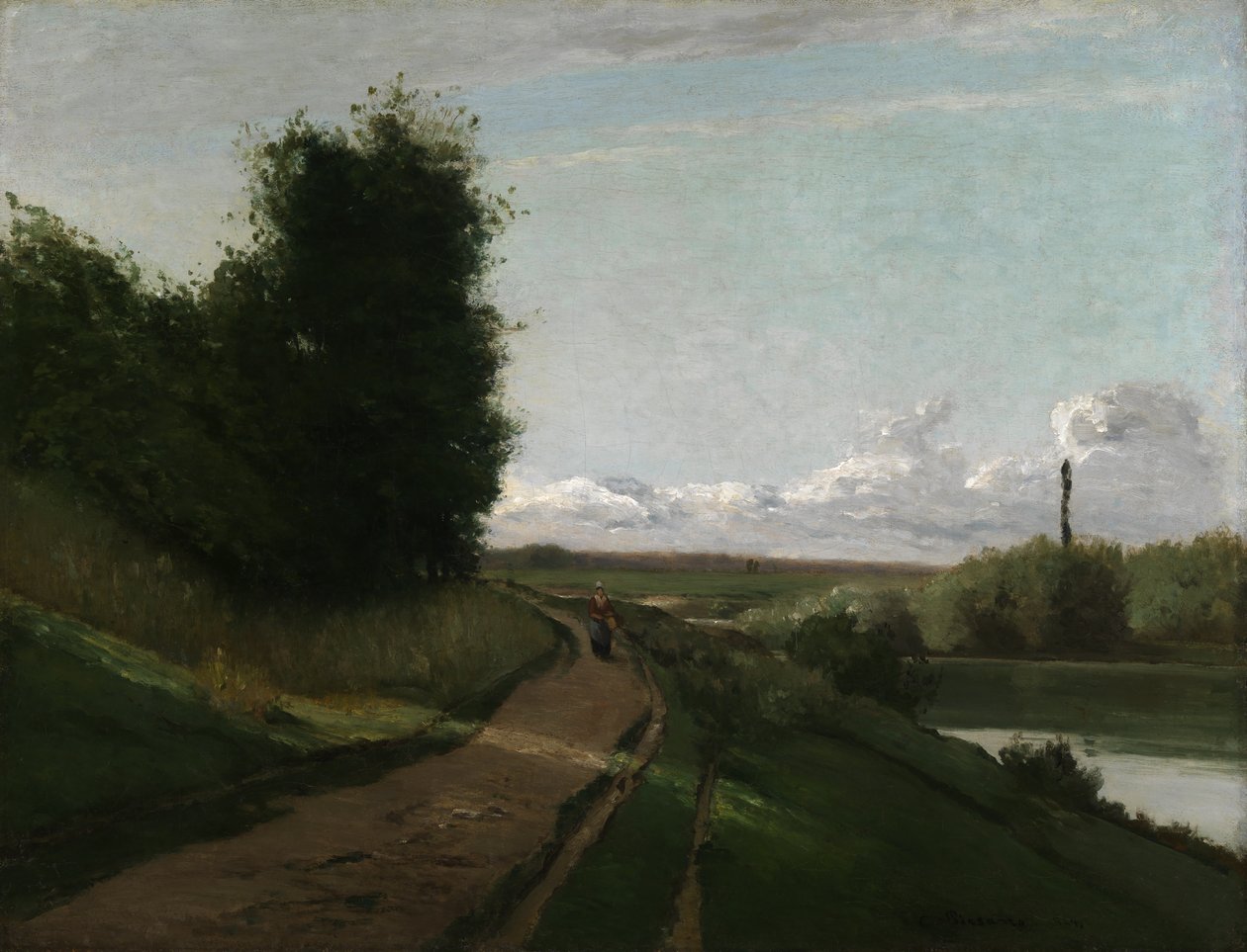 Trækstien ved Bougival af Camille Pissarro