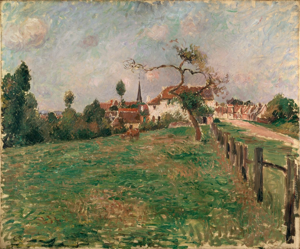 Landsbyen Eragny, 1885 af Camille Pissarro