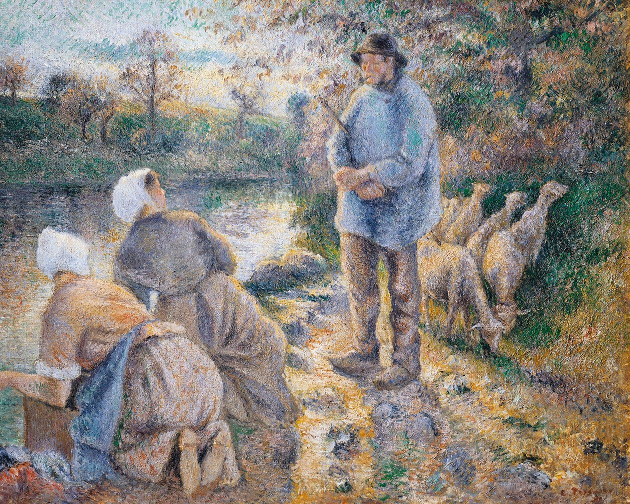 Vaskekvinderne, af Camille Pissarro af Camille Pissarro