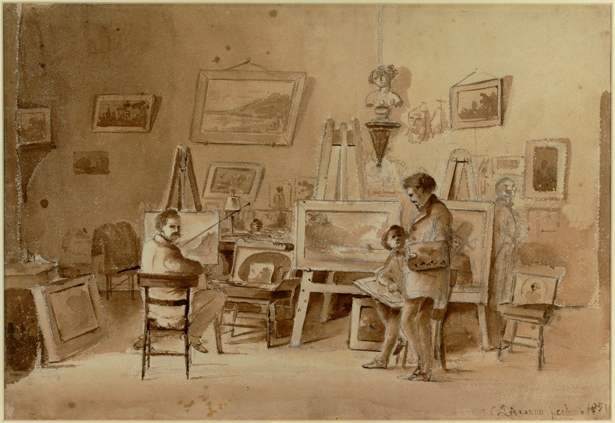 Kunstnerens atelier, Caracas, Venezuela Skitse ... af Camille Pissarro