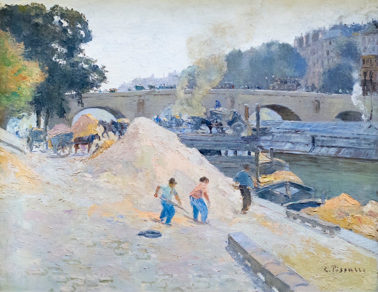 Bredden af Seinen i Paris, pont Marie, Quai d