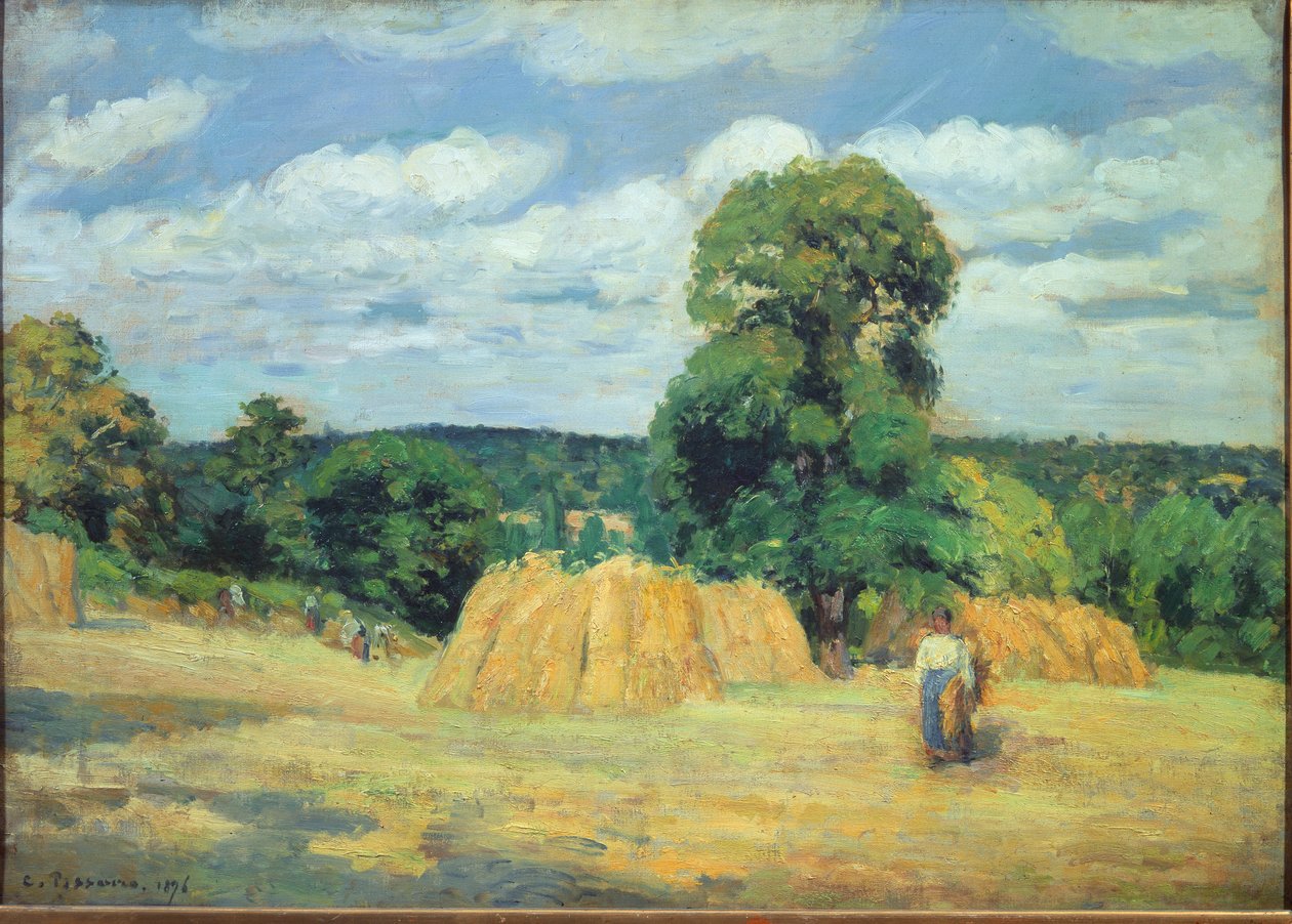 Høsten i Montfoucault i Mayenne (olie på lærred af Camille Jacob Pissarro