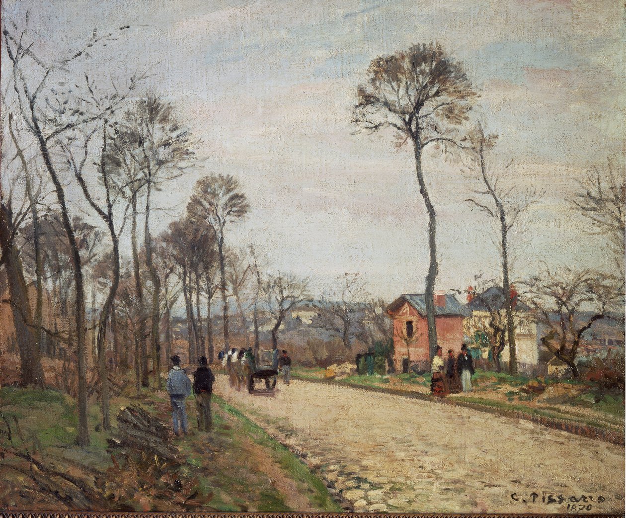 Vejen til Louveciennes - 1870. Olie på lærred af Camille Jacob Pissarro