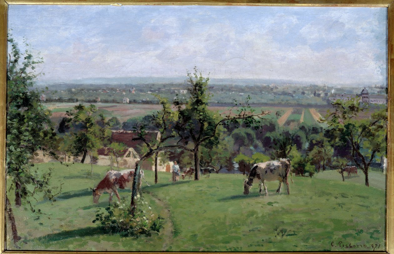 Vesinets skråninger. Maleri af Camille Pissarro (1830-1903) af Camille Jacob Pissarro