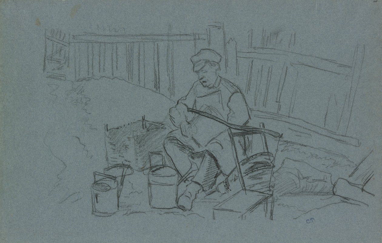 Tøj med hans værktøj af Camille Pissarro
